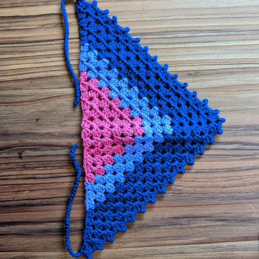 Crochet Bisexual Pride Bandana
