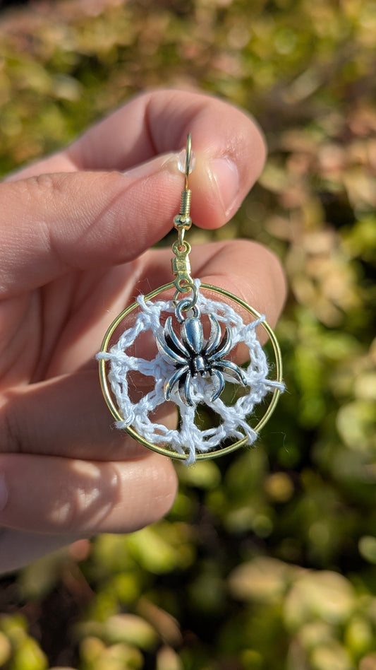 Microcrochet Spiderweb Earrings