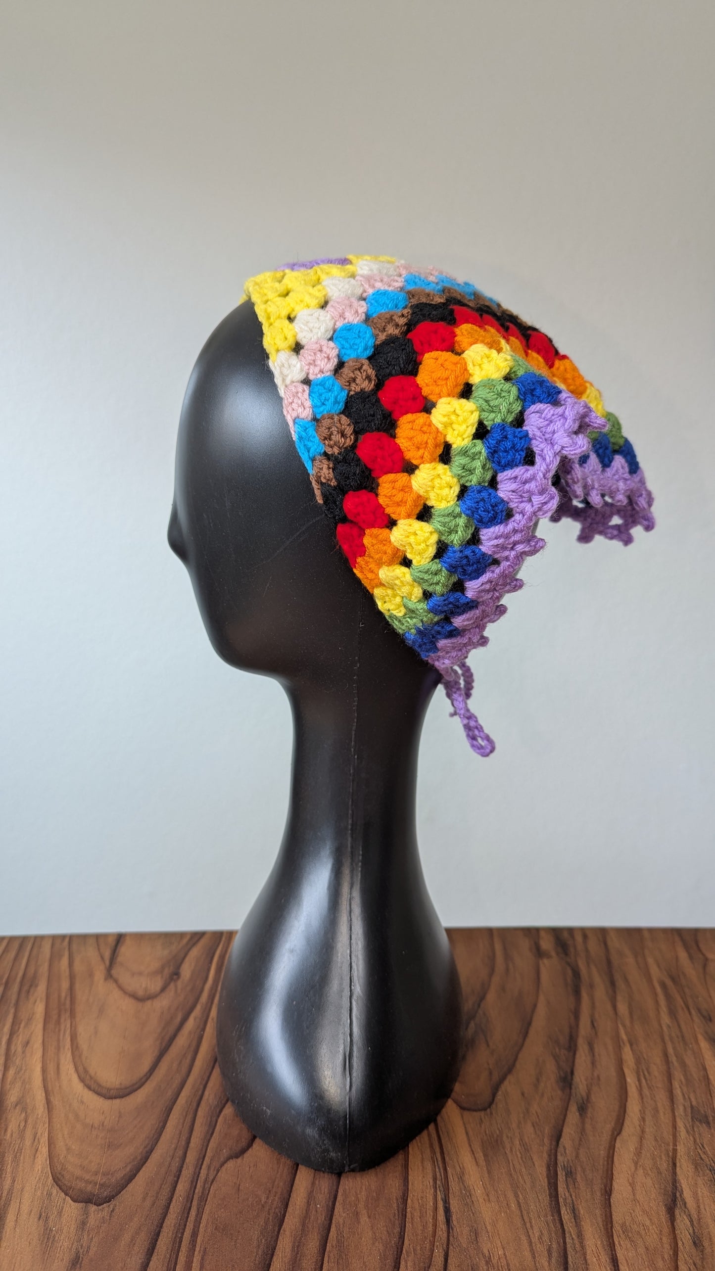 Crochet Progress Pride Bandana