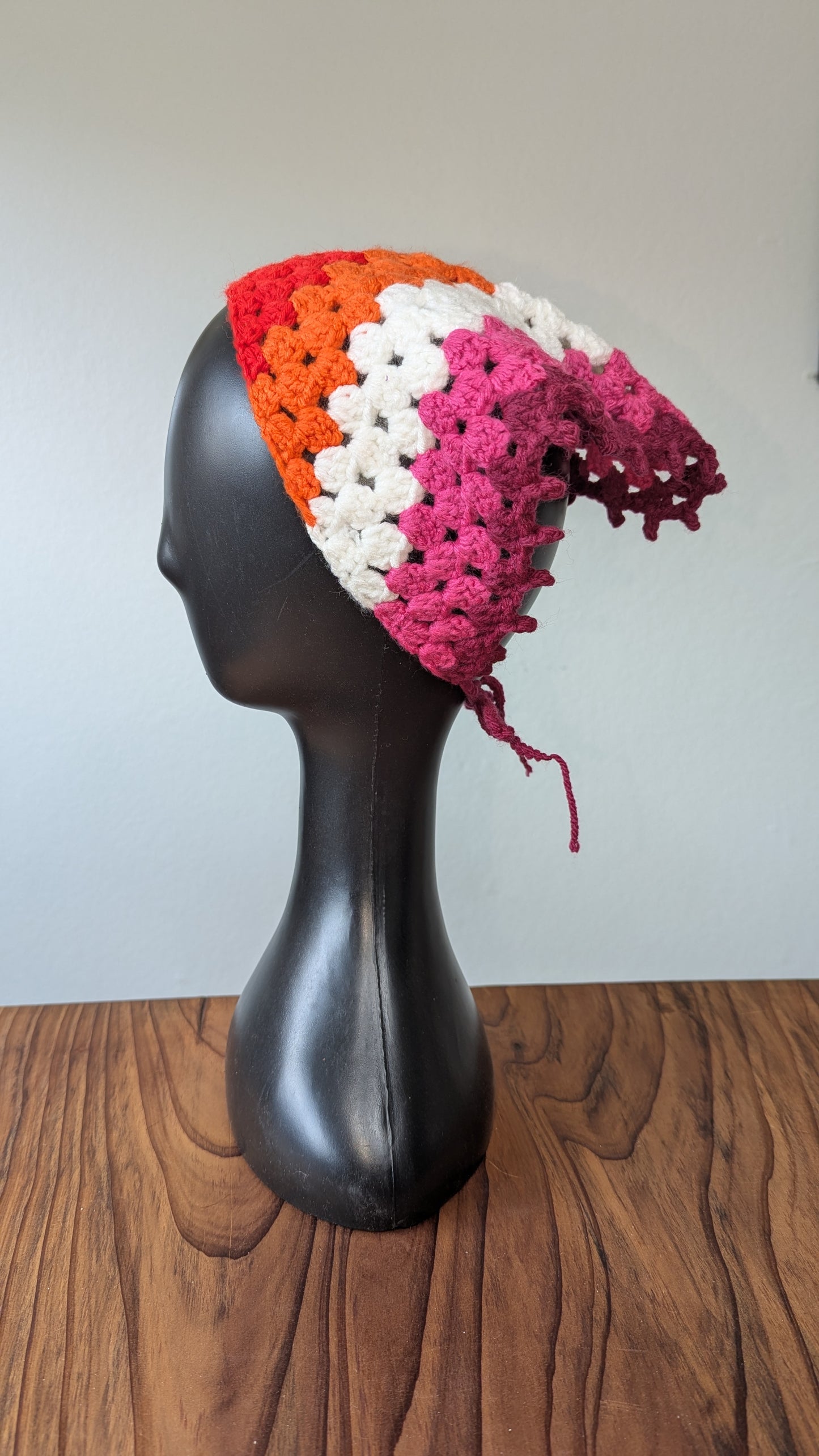 Crochet Lesbian Pride Bandana
