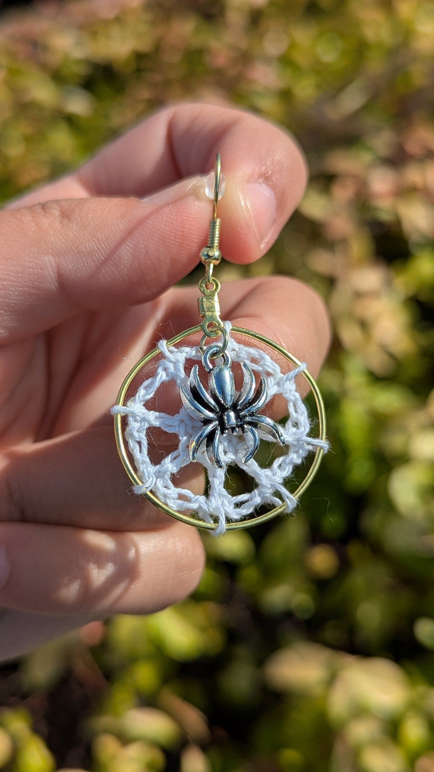 Microcrochet Spiderweb Earrings