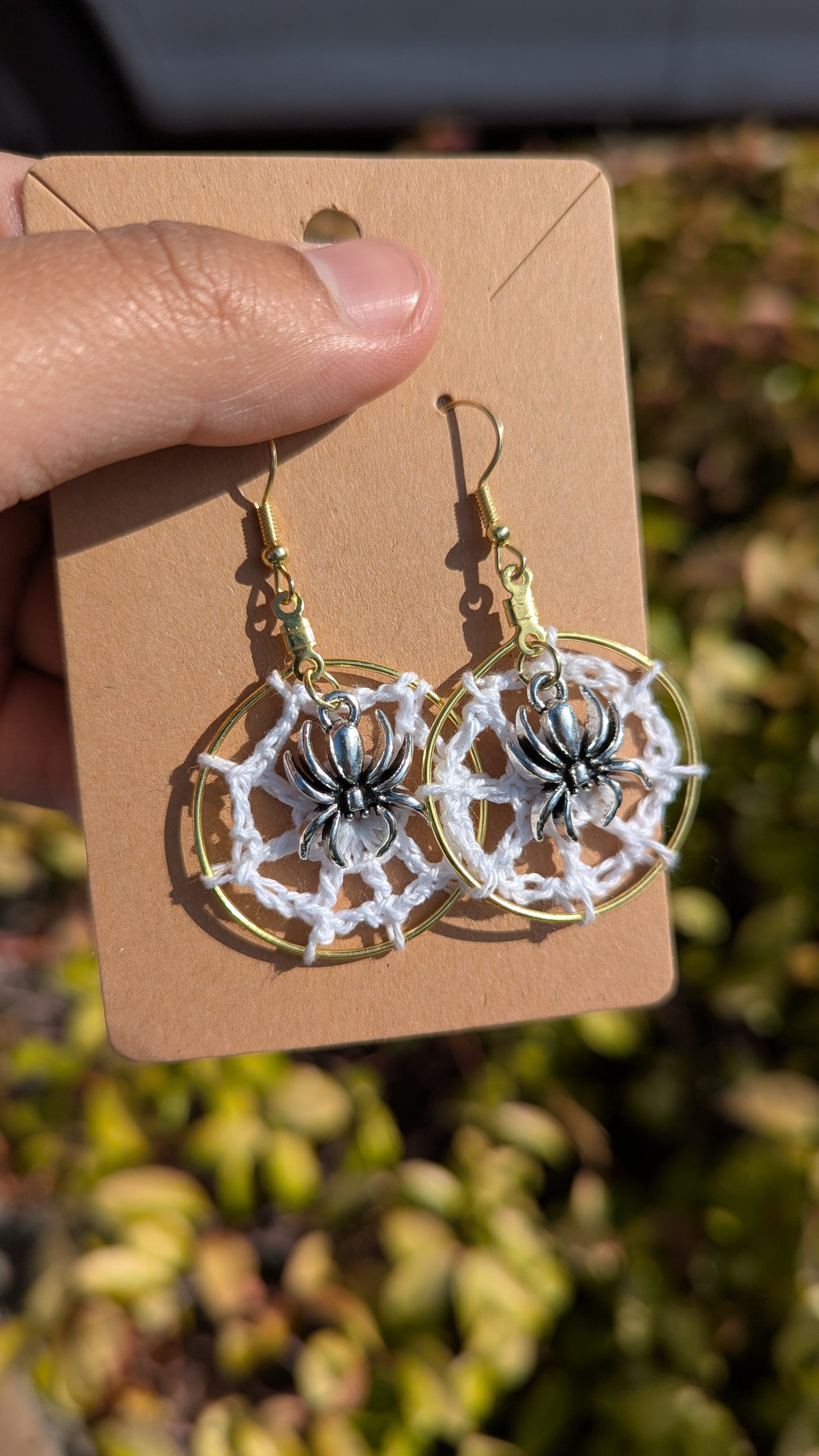 Microcrochet Spiderweb Earrings
